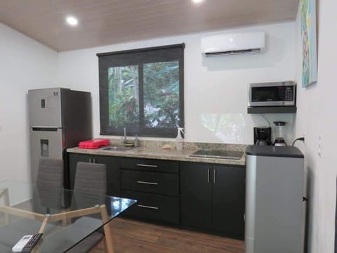 Deluxe Villa | Private kitchen | Full-size fridge, microwave, stovetop, electric kettle