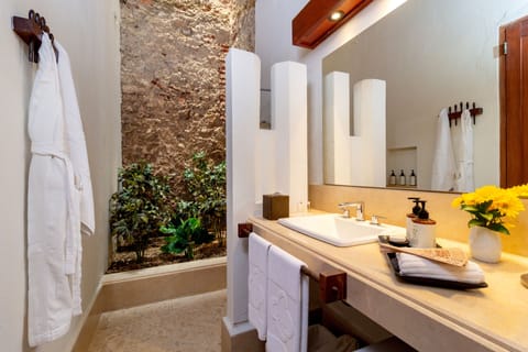 Luxury Suite | Bathroom | Shower, rainfall showerhead, free toiletries, hair dryer