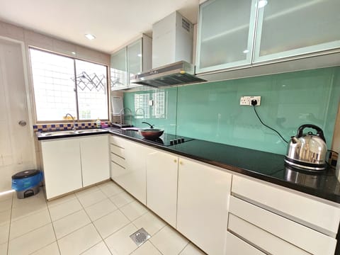 Family Apartment, 2 Bedrooms, City View | Private kitchen | Full-size fridge, microwave, stovetop, electric kettle