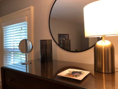 Top of chest of drawers.