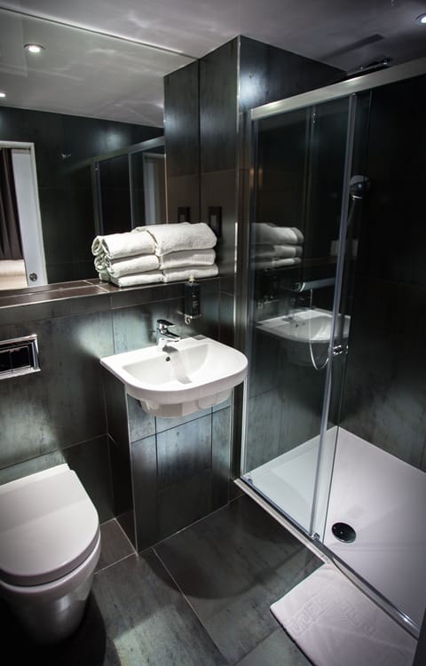 Standard Double Room | Bathroom | Shower, hydromassage showerhead, designer toiletries, hair dryer