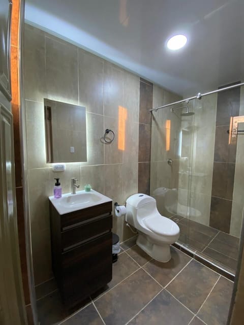 Deluxe Triple Room | Bathroom | Shower, rainfall showerhead, towels, soap