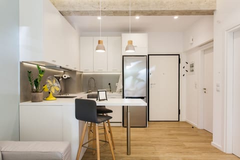 Apartment, 1 Bedroom | Private kitchen | Full-size fridge, oven, stovetop, dishwasher