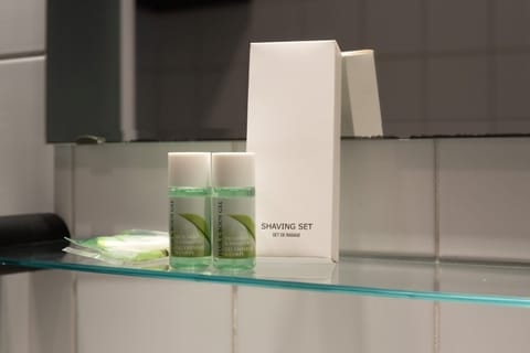 Free toiletries, hair dryer, towels