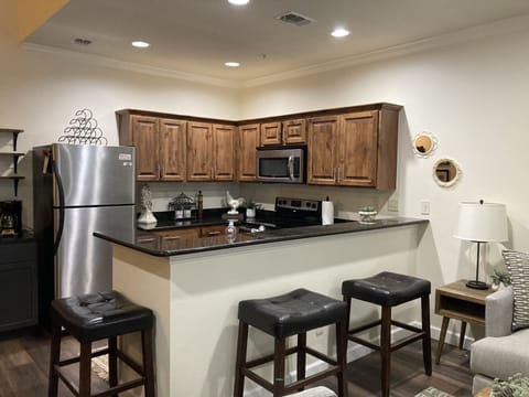 Kitchen equipped with all cooking and dining essentials