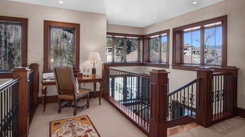 Office area in upper level loft