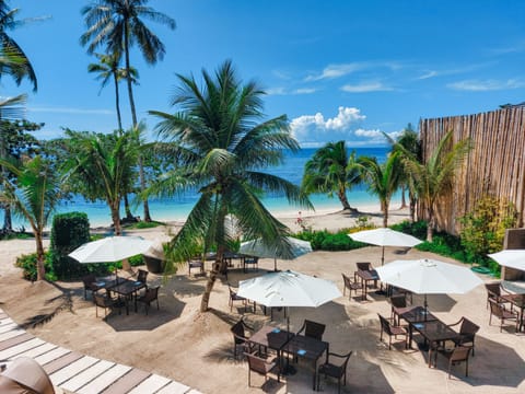 On the beach, white sand