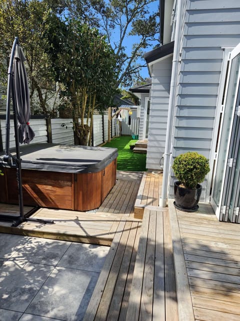 Hot tub and service yard