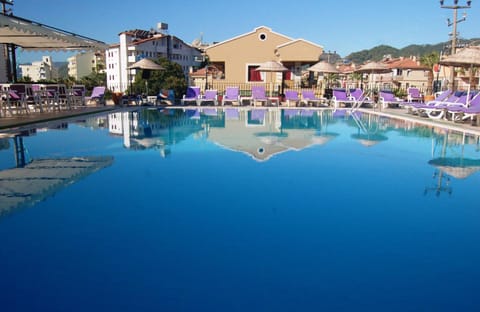 Outdoor pool, pool umbrellas