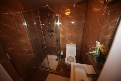 Deluxe Double Room | Bathroom | Shower, hair dryer, towels, soap