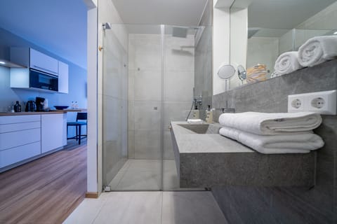 Junior Double Room | Bathroom | Shower, rainfall showerhead, free toiletries, hair dryer