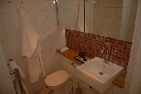 Standard Double Room | Bathroom | Designer toiletries, hair dryer, bathrobes, slippers