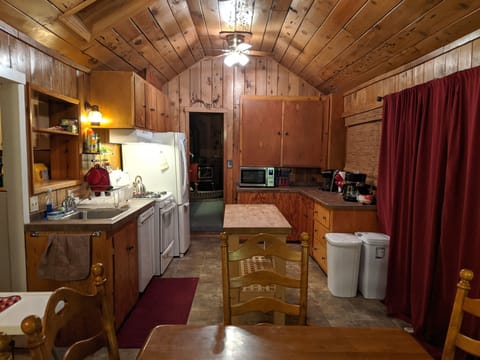 Kitchen includes Refigerator, Gas Stove/oven, Dishwasher, Butcher Block Table