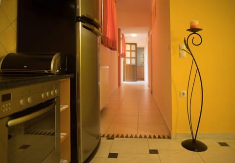 Deluxe Apartment, 2 Bedrooms | Private kitchen | Fridge, microwave, coffee/tea maker, electric kettle