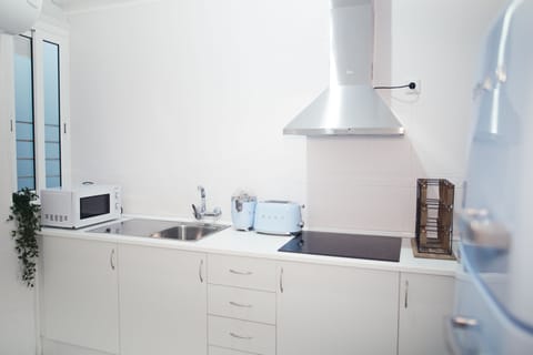 Premium Groups Apartment | Private kitchen | Full-size fridge, microwave, stovetop, toaster