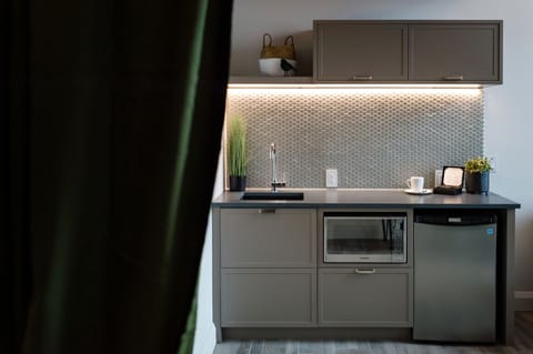 The Nest Suite | Private kitchenette | Mini-fridge, microwave, coffee/tea maker, electric kettle