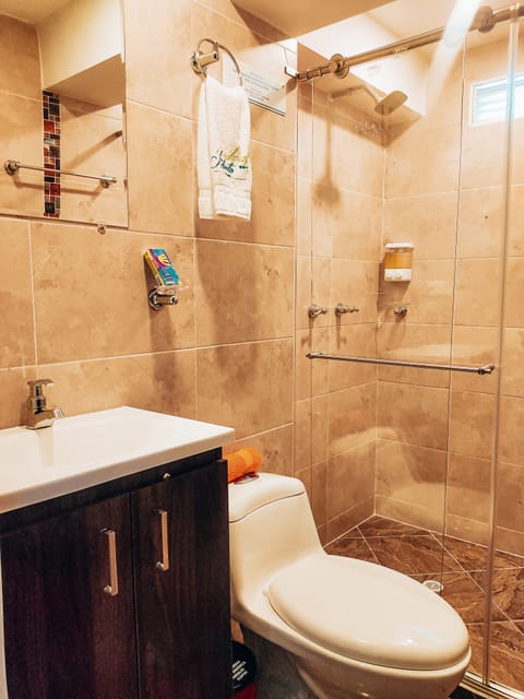 Double Room | Bathroom | Shower, towels, toilet paper