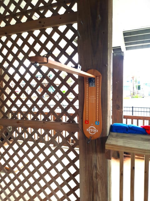 Another hook-and-ring game mounted lower for kids!