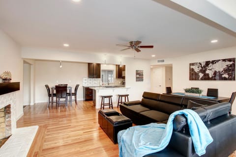 spacious living room with pull out sofa bed