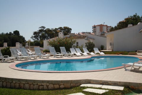 Outdoor pool, pool umbrellas