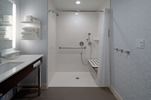 Room, 1 King Bed, Accessible (Mobility & Hearing, Roll-in Shower) | Bathroom shower
