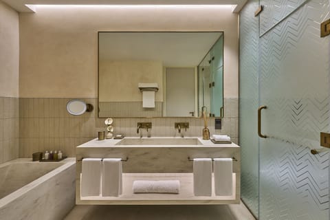 Superior Villa | Bathroom | Separate tub and shower, hair dryer, bathrobes, slippers