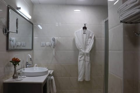 Standard Double Room | Bathroom | Shower, rainfall showerhead, designer toiletries, hair dryer