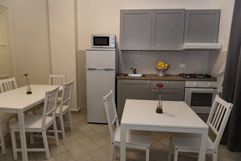 Apartment, 3 Bedrooms | Private kitchen | Full-size fridge, microwave, stovetop, cookware/dishes/utensils