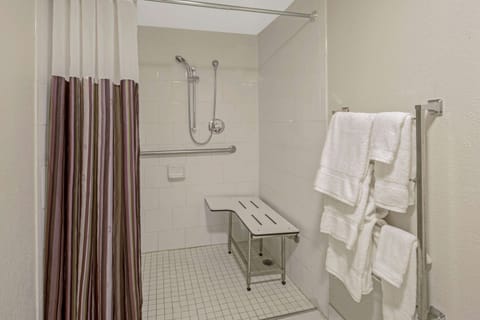 Room, 1 Queen Bed, Accessible, Non Smoking (Mobility/Hearing Impaired Accessible) | Bathroom | Combined shower/tub, free toiletries, hair dryer, towels