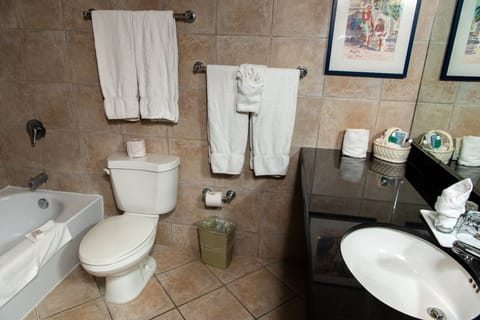 Standard Room, 1 Double Bed, Oceanfront | Bathroom | Combined shower/tub, free toiletries, hair dryer, towels