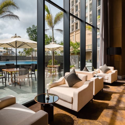 Lobby lounge, pool views, open daily