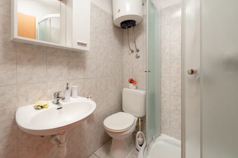 Standard Twin Room (Nikola) | Bathroom | Separate tub and shower, hair dryer, towels