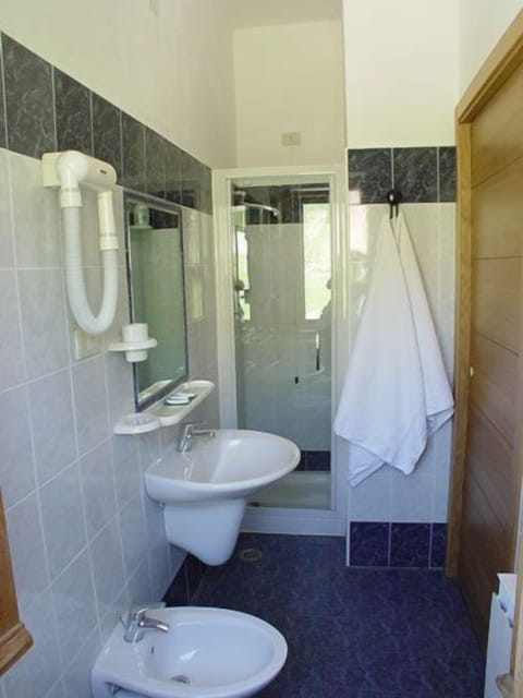 Shower, free toiletries, hair dryer, bidet