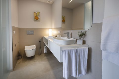 Double Room, Annex Building | Bathroom | Shower, hair dryer, towels, soap