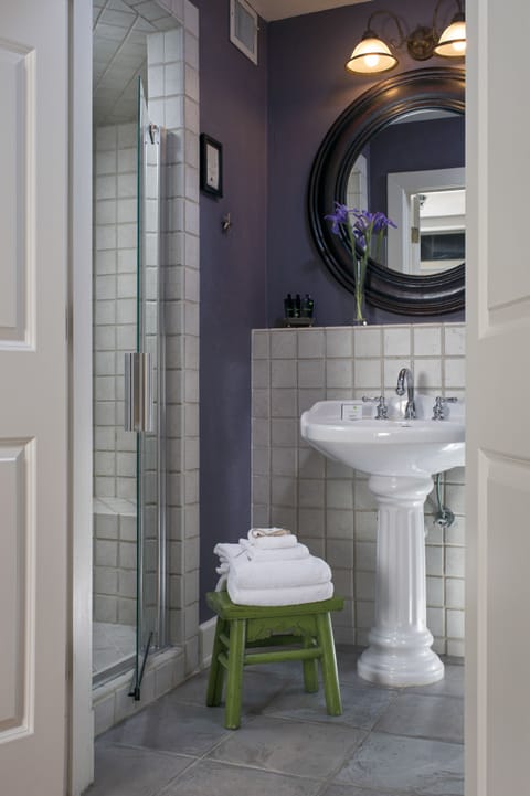 Signature Suite, 1 King Bed (Cedars) | Bathroom | Shower, hydromassage showerhead, designer toiletries, hair dryer