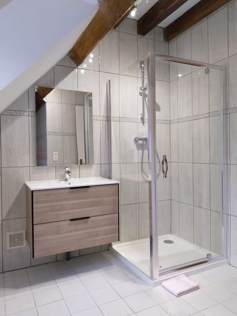 Double Room, 1 King Bed | Bathroom | Shower, hair dryer, towels, soap