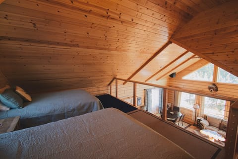 Bear Cabin with Hot tub | Premium bedding, down comforters, individually decorated, free WiFi