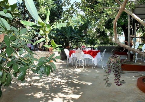 Outdoor banquet area