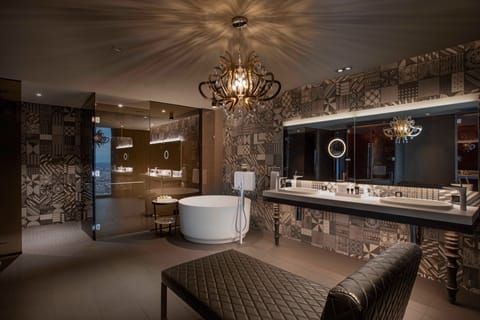 Suite, 1 Bedroom, Balcony, View (Mega) | Bathroom | Designer toiletries, hair dryer, bathrobes, towels