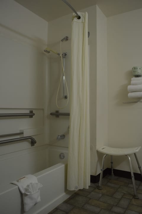 Standard Room, 1 Queen Bed, Accessible | Bathroom | Free toiletries, hair dryer, towels