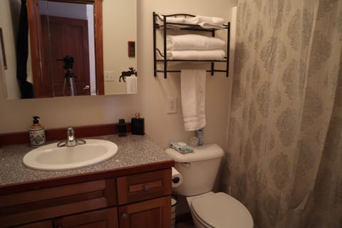Lewis and Clark Suite | Bathroom | Combined shower/tub, designer toiletries, hair dryer, bathrobes