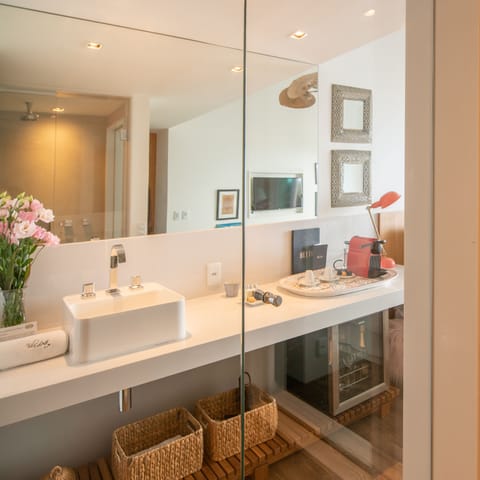 Villa, Sea View | Bathroom | Designer toiletries, hair dryer, towels, soap