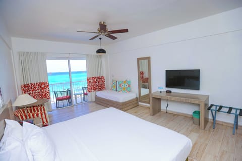 Room, 1 King Bed, Ocean View | Down comforters, in-room safe, individually decorated