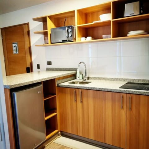 Twin Room (Departamento 1 Habitacion 2 camas) | Private kitchen | Fridge, microwave, stovetop, electric kettle