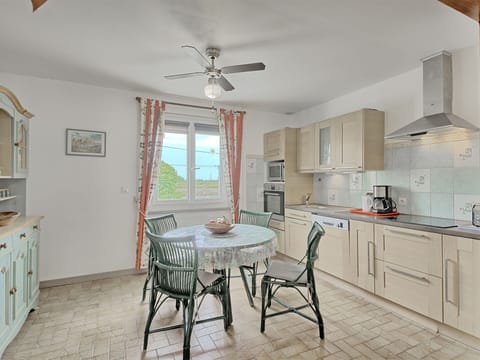 Cabinetry, Furniture, Property, Countertop, Table, White, Wood, Interior Design, Kitchen, Ceiling Fan