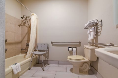 Standard Room, 1 King Bed, Accessible, Bathtub | Bathroom | Combined shower/tub, free toiletries, hair dryer, towels