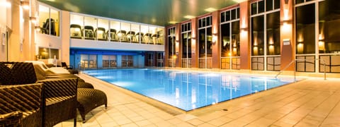 Indoor pool, outdoor pool, sun loungers