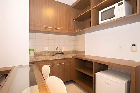 Apartment | Private kitchen | Fridge, microwave, stovetop, electric kettle