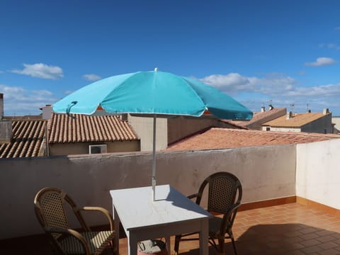 Umbrella, Property, Turquoise, Shade, Sky, House, Building, Real Estate, Table, Furniture