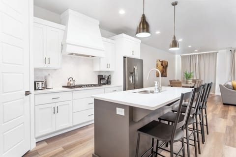 Fully stocked gourmet kitchen